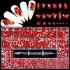 1 scatola di nail art set 3D charms gioielli gemma lega di lusso decorazione di cristallo parti di diamanti accessori 240219