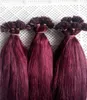 100 g 16 Zoll 18 Zoll 20 Zoll 22 Zoll 24 Zoll 26 Zoll 99J Keratin vorgebundener Nagel U-Spitze Haarverlängerungen Seide gerade INDIAN Remy Pre bon3310590