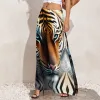 Capris Caspian Tiger Hose Damen Big Cat Print Streetwear Hose Hohe Taille Sexy Hose mit weitem Bein Geburtstagsgeschenk