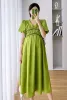 Klänningar 6936# 2022 Summer Korean Fashion Maternity Long Dress Elegant A Line Slim Clothes For Pregnant Women Graviditetskläder