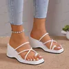 Sandalen 2023 Nieuwe Zomer Platform Vrouwen Slippers Vrouwelijke Outdoor Clip Teen Instappers Dames Wiggen Party Slides Witte Sandalias Mujer T240302