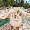 İsa seni seviyor kadınlar için hoodies y2k kıyafetler uzun kollu eğlenceli grafik kapüşonlu sweatshirtler 2023 sonbahar kış kazak üstleri 240223