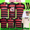 24/25 Flamengo 축구 유니폼 2024 2025 축구 셔츠 남성 세트 키즈 키트 키트 여자 Camisa de Futebol 긴 슬리브 Pedro Diego Geserson Gabi Lorran Pulgar 팬 플레이어