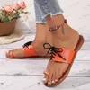 Pantofole Donna Toe Loop Sandali con diapositive Moda Open Toe Lace Up Slip On Scarpe Casual Beach Slides piatte T240302