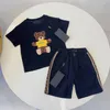 Дизайнерская детская детская одежда для мальчиков и девочек, двухцветный комплект одежды в клетку, летняя роскошная футболка и шорты, спортивная одежда, размер детской одежды 90-150 см a08