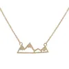 Fashionable mountain peaks necklaces geometric landscape character pendant necklaces electroplating silver plated necklaces gift f2489