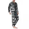 Nachtkleding voor heren Zwart Wit Dierenprint pyjamasets Koepatroon Kawaii Heren Lange mouwen Esthetisch Kamer Tweedelige nachtkleding Groot formaat