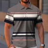 Business Casual Golf Hommes Polos Été Mode T-shirt à manches courtes Ligne de dégradé Impression Tops Quotidien Surdimensionné Poloshirt 240226