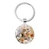 Keychains Pomeranian Dogs Dog Glass Cabochon Keychain Car Key Chain Charms Gifts