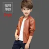 Enfants Veste Garçons Manteaux Automne Printemps PU Veste En Cuir Enfants Plus Velours Réchauffement Coton Survêtement Bébé Garçon Mince Vêtements 240222