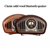 Speakers Classic vintage retro Wood FM AM SD MP3 Bluetooth Rechargeable Radio with Speaker Supports AUX Function Strong Bass Loud Volume