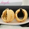 Dubai Gold Plated Luxury Hoop Earrings Collection African Nigerian Indian Fashion Earrings Womens Wedding Jewelery Party Gifts 240227