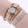 Wristwatches Alloy Diamond Ring Bracelet Watch Digital Face Rhinestone Ladies Quartz Women Chain Set