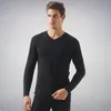 Men's Thermal Underwear Men Long Johns Sets V-Neck Breathable Thin Warm Suit Soft Modal Male Winter