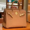 Tote Designer bag Luxury handbag fully handmade custom double leather splicing togo advanced plating hardware Banquet women Handbag Shoulder bags