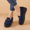 Casual Schuhe Wildleder Leder Frauen Designer Keil Turnschuhe Slip Auf Damen Mokassins Flache Loafer Für Frauen Zapatos Mujer