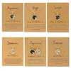 Fashion 12 Constellation Necklaces For Women Men Gold Chain Zodiac Sign Round Pendant Necklace Black and White Couple Jewelry Birthday Gift