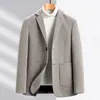 Mens Suits England Style Men Navy Gray Khaki Blazer Sheep Wool Jacket passar Business Case Coat Mans Life Uniform Outfits 2024