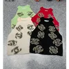 Runway Women's Tanks 2024 New Summer Women's embroidery Sleeveless Vest Designer Fashion Wear 4 Colour All Match Tops