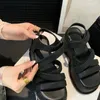 Sapatos de vestido mulher sandálias plataforma preta salto alto punk gladiador verão robusto 2024 feminino samdalias de plataforma