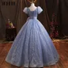 JEHETH Real Pos Glitter Prom Gown Puff Sleeves Princess Birthday Dresses Sparkling robe de bal Formal Evening Party For Women 240227