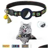 Dog Collars & Leashes Dog Collars For Apple Airtag Case Cat Bell Collar Gps Finder Anti-Lost Location Tracker Device Er Pet Accessorie Dhg5K