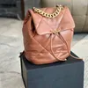 24c 19 Serie Rucksack Designer Damen Umhängetasche 21 cm Leder Diamond Gold Hardware Metallschnalle Luxushandtasche Matelasse Kette Crossbody Taschen Make -up -Taschen Geldbörse