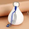 Keychains 2024 Vintage smycken Leaf Eyes Long Tassels Keychain Charm Handwork Weave Alloy Accessories Men Key Chain