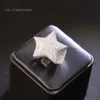 Heißer Verkauf Sterling Silber Star Style Cuban Ice Out Moissanit Hip Hop Ring für Mann