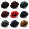 Cappelli a tesa larga Secchiello Moda Donna Uomo Cappello Pork Pie Papà Lana Fedora piatta Lady Gentleman Gambler Panama Trilby con piuma Taglia 58CM 230316 240302