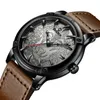 Biden Baideng Mens Watch Leather Strap Waterproof Watch Quartz Watch