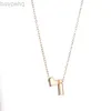 Pendant Necklaces Fashion Tiny Heart Dainty Initial Necklace Gold Silver Color Letter Name Choker Necklaces For Women Pendant Jewelry Gift 240302