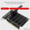 コンピューターケーブルコネクタS PCI-E SATAカードPCIE X16 NVME M.2 20ポートアダプターへのRAIDアレイ拡張JMB585チップドロ​​ップ配信コンプotOOA