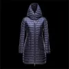 Womens Down Parkas Designer Long Down Jackets French Brand Lace-up Hooded Winter Jacket Embroidered Letter Armband Thin and Light 8nh9