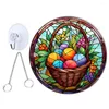 Decorative Figurines Easter Ornaments Double Sided Hanging Sign Decors Flower Garland Window Acrylic