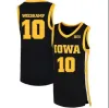 Custom 22 Caitlin Clark Jersey Iowa Hawkeyes Women College Basketball Maglie da basket Men Kidies Black White Yellow Any Name Message Us 2024 Women Kids Youth Men 2uw4