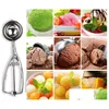Ice Cream Tools 100Pcs Premium Stainless Steel Ice Cream Tools Baller Ice-Cream Scoop Scoops Fruit Melon Spoon Digging Cookie Dough Sc Dhtaa
