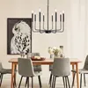 Pendelleuchten, 8 Köpfe, amerikanischer ländlicher Retro-Industriestil, Kerzenlampe, Wohnzimmer, Esszimmer, Küche, Schlafzimmer, Arbeitszimmer, Eisen-Kronleuchter