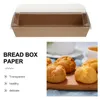 Take Out Containers 10PCS Rectangular Kraft Paper Sandwich Wrapping Boxes Cake Bread Snack Bakery Packing Box With Plastic Clear Lids