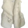 Pelliccia da donna 2024 Moda Autunno e Inverno Frange per unghie con cintura Imitazione Gilet Caldo senza maniche Giacca cappotto casual R42