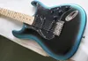 Custom shop nuovo arrivo Chitarra elettrica professionale americana a due St blu / nera metallizzata, chitarra elettrica con tastiera in acero di alta qualità