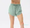 Aloyoga Shorts Dames Naakt Yoga Nauwsluitend Hoog getailleerde heup Lifting Elastisch Hardlooptraining Fitness Trekkoord