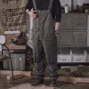 Overalls Retro Worker Attire Strap Trousers Work Clothes Casual Outdoor Adventure Field Jumpsuit Men's Suspender Pockets Pants M5XL