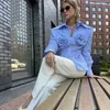 Combhasaki Y2K Vintage Plaid ceinturé élégant chemise à manches longues col rabattu boutonné avec fleur 3D automne Blouses pour femmes