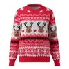 Women's Sweaters 2024 Year Clothes Family Matching Christmas Couples Jumper Warm Thick Casual O Neck Knitwear Xmas Look