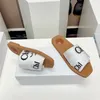 24SS Designer Sandals Summer Woodys Flat Mules Women Slippers Designer Shoes Canvas Rubber Cross-Woven Wood Sandals Roman Fashion Lady Outdoor Non-Slip Beach Slides