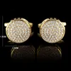 High-End Luxury Zircon Cufflinks Mens Fashion Business Banketttröjor Knappar Franska Rhinestone Cuff Links Bröllopstillbehör 240301