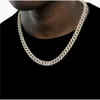 Yu Ying 925 Silver Gold Plated 9mm 13mm Wide Iced Out Hiphop Moissanite Diamond Cuban Link Chain for Mans Hiphop smycken