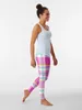 Pantaloni attivi Leggings preppy primaverili scozzesi rosa e verdi Collant push up per donna Jogger Fitness