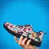 Casual Shoes INSTANTARTS Butterfly Pattern Comfortable Platform Sneakers Lightweight Outdoor Lace Up Black Sole